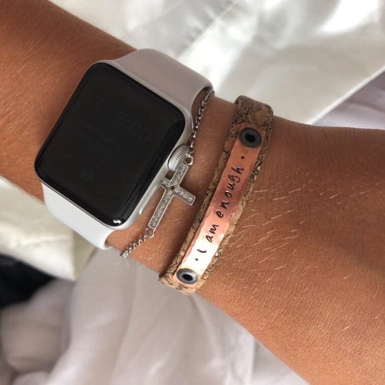2024 WORD OF THE YEAR Cork Bracelet | Vegan ECO friendly | Womens | adjustable Skinny Bracelets Create Hope Cuffs