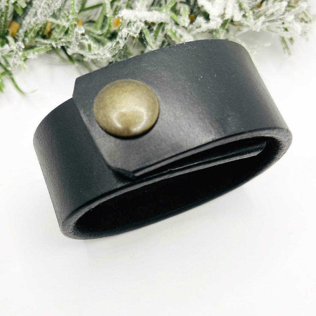 BE STILL and KNOW | Black and Bronze Wide Leather OOAK | One of A Kind | Upcycled Cuff | Adjustable | Women Leather Cuff Create Hope Cuffs 