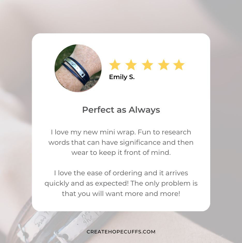 Build-A-MINI-Wrap Leather Bracelet | Personalized | Womens | Adjustable Leather Wrap Create Hope Cuffs
