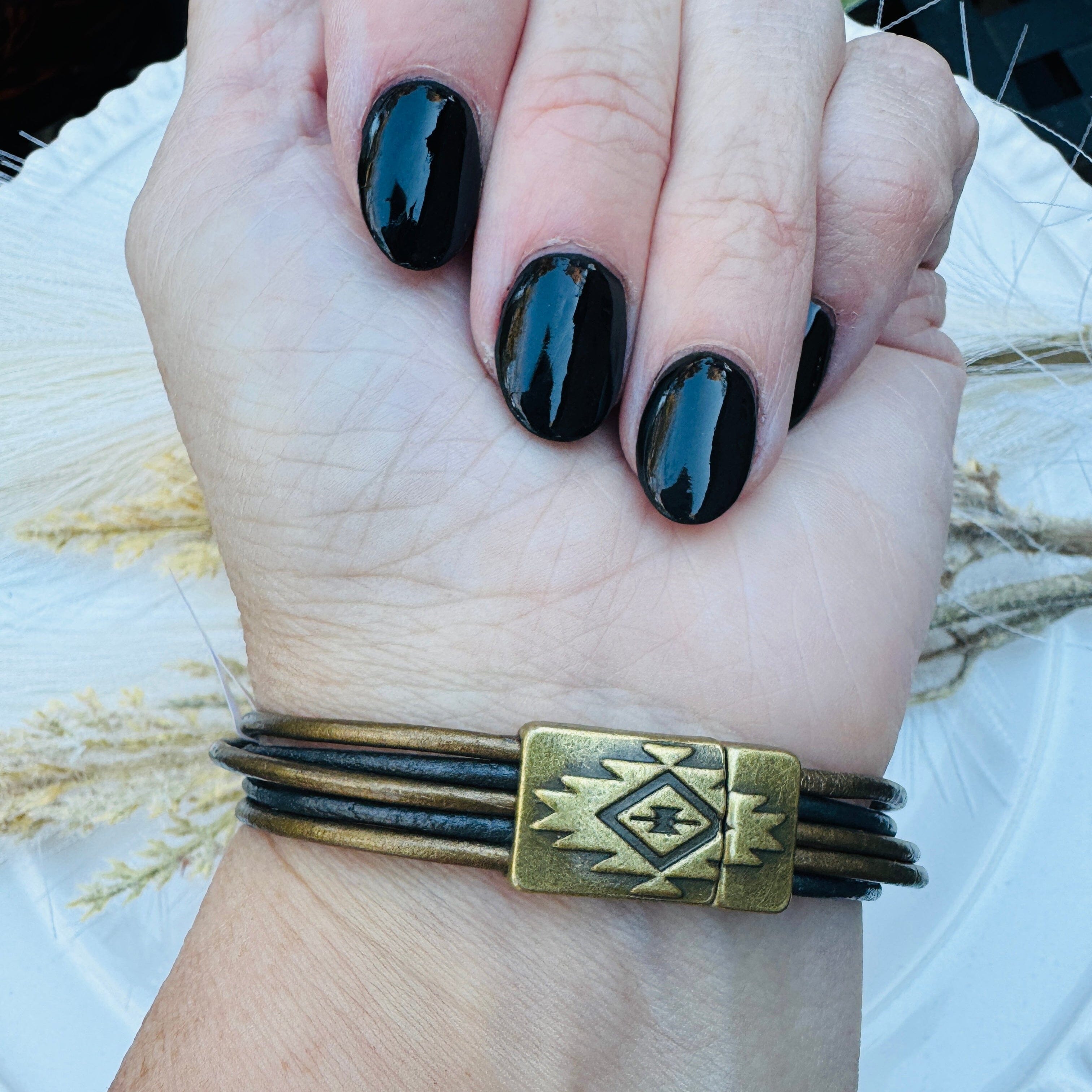 Magnetic Wrap | 5-Strand Bracelet | 6 Color Options | Genuine Leather | Women Create Hope Cuffs