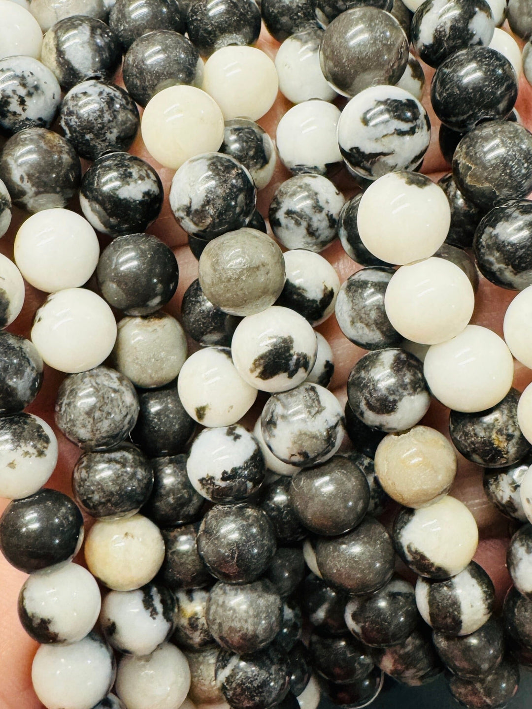 NEW! Black White Zebra Mix Bead Bracelet | 6mm | Gemstone | Womens Bracelets Create Hope Cuffs