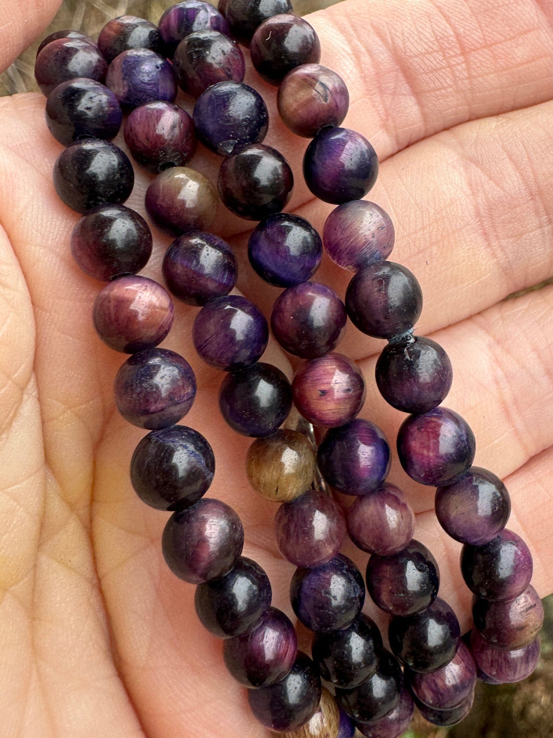 NEW! Deep Purple Bead Bracelet | 6mm | Gemstone | Womens Bracelets Create Hope Cuffs