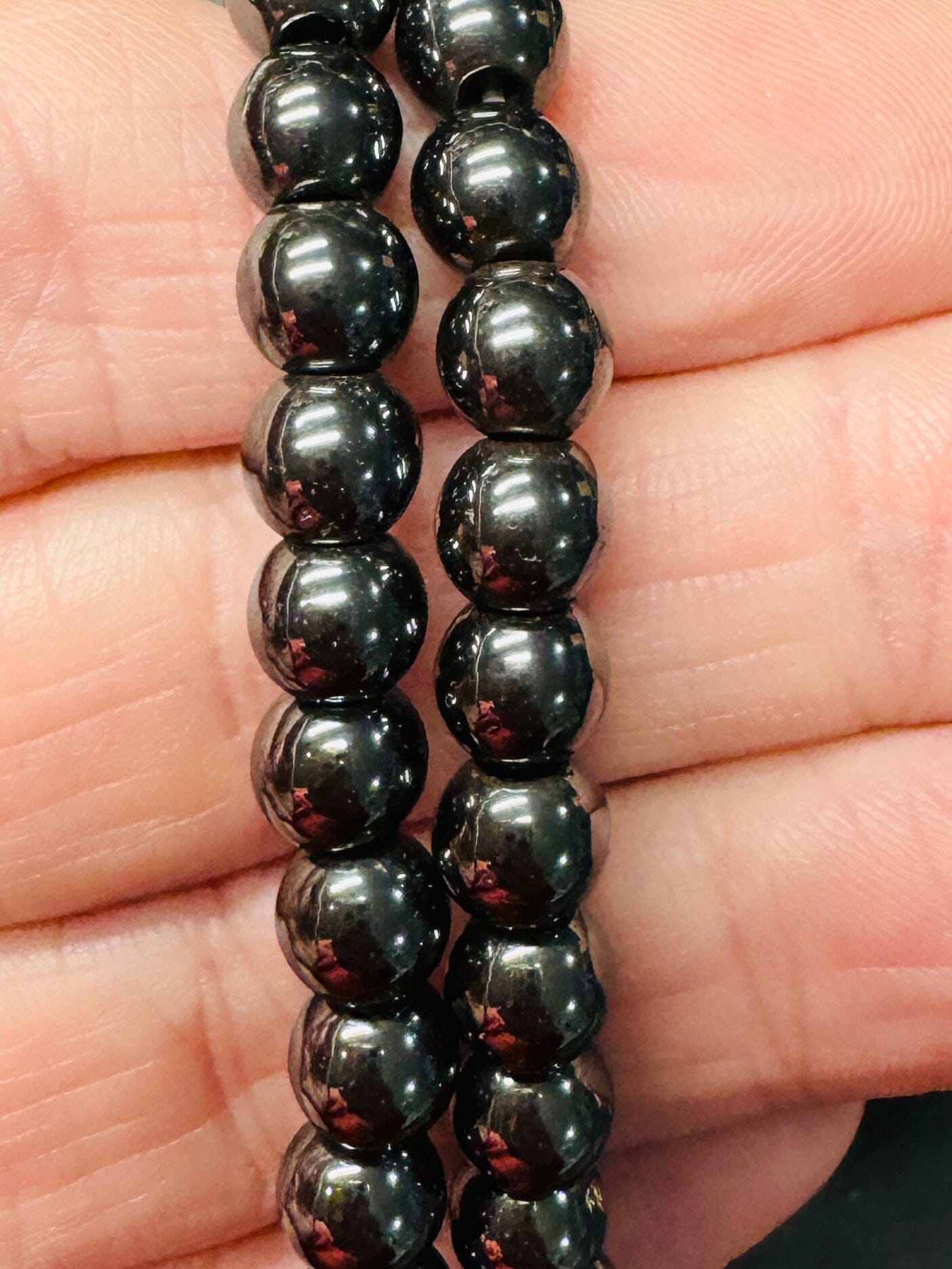 NEW! Gunmetal Hematite Bead Bracelet | 6mm | Gemstone | Womens Bracelets Create Hope Cuffs