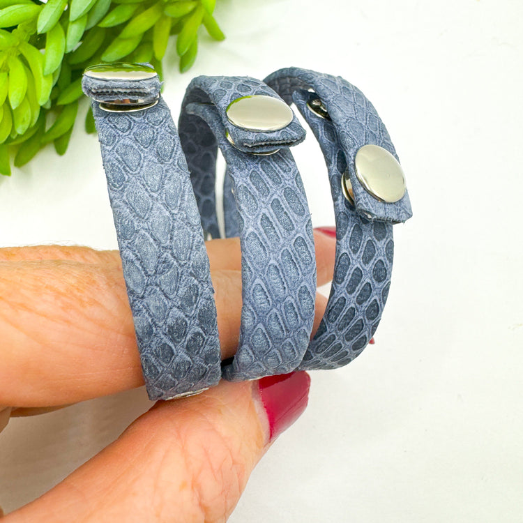 Nordic Sky Blue | 3 Phrases | Leather Skinny Bracelet | Adjustable Skinny Bracelets Create Hope Cuffs