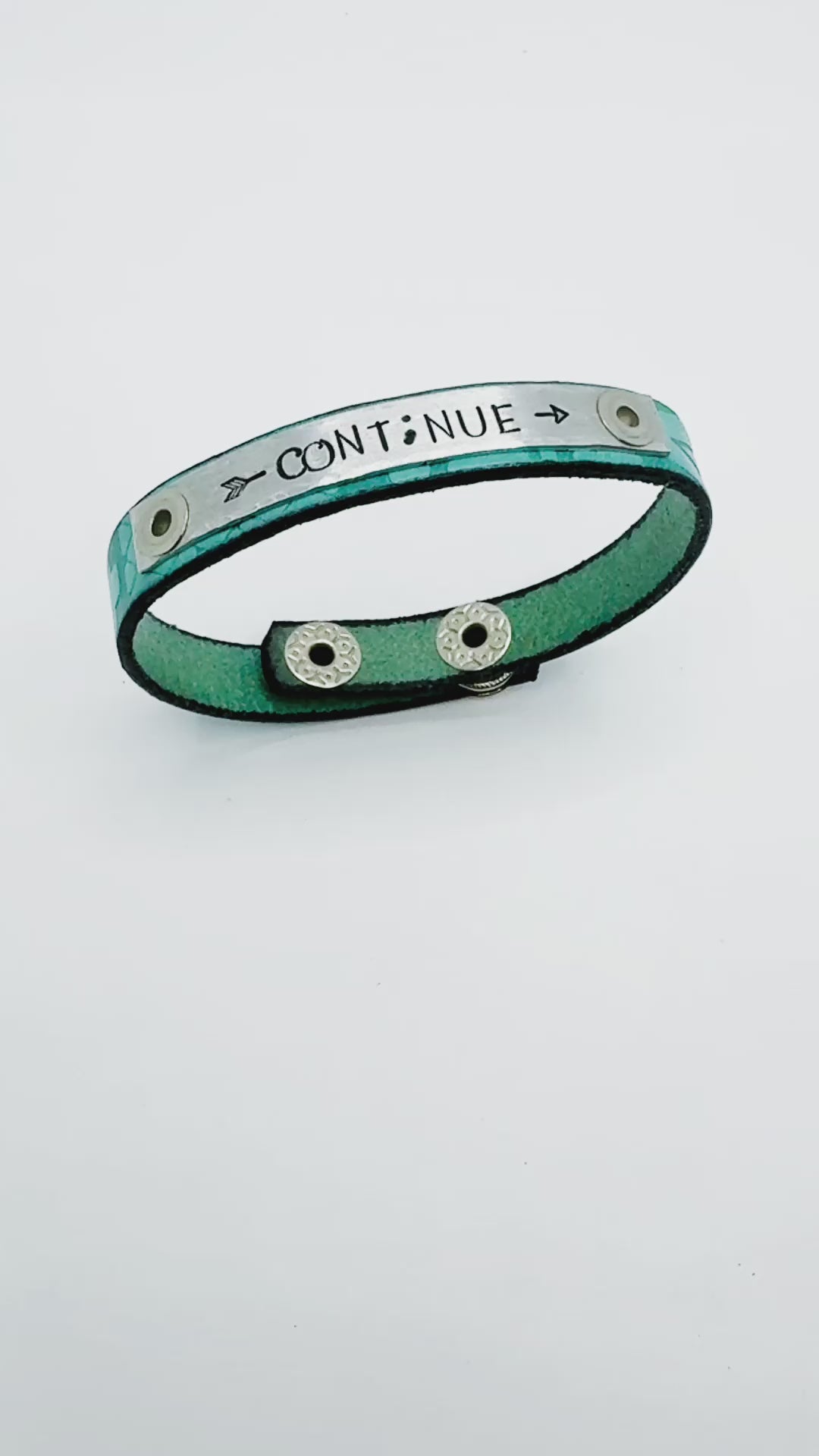 CONT;NUE Semi-Colon Southwestern Turquoise | Skinny Leather Bracelet | Women Teens | Adjustable