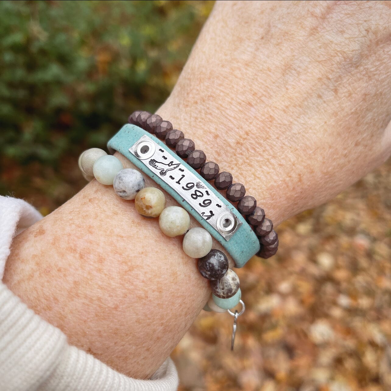 STACK SET | 1989 Sky Blue Cork | Skinny Set Bracelets | Womens Skinny Bracelets Create Hope Cuffs