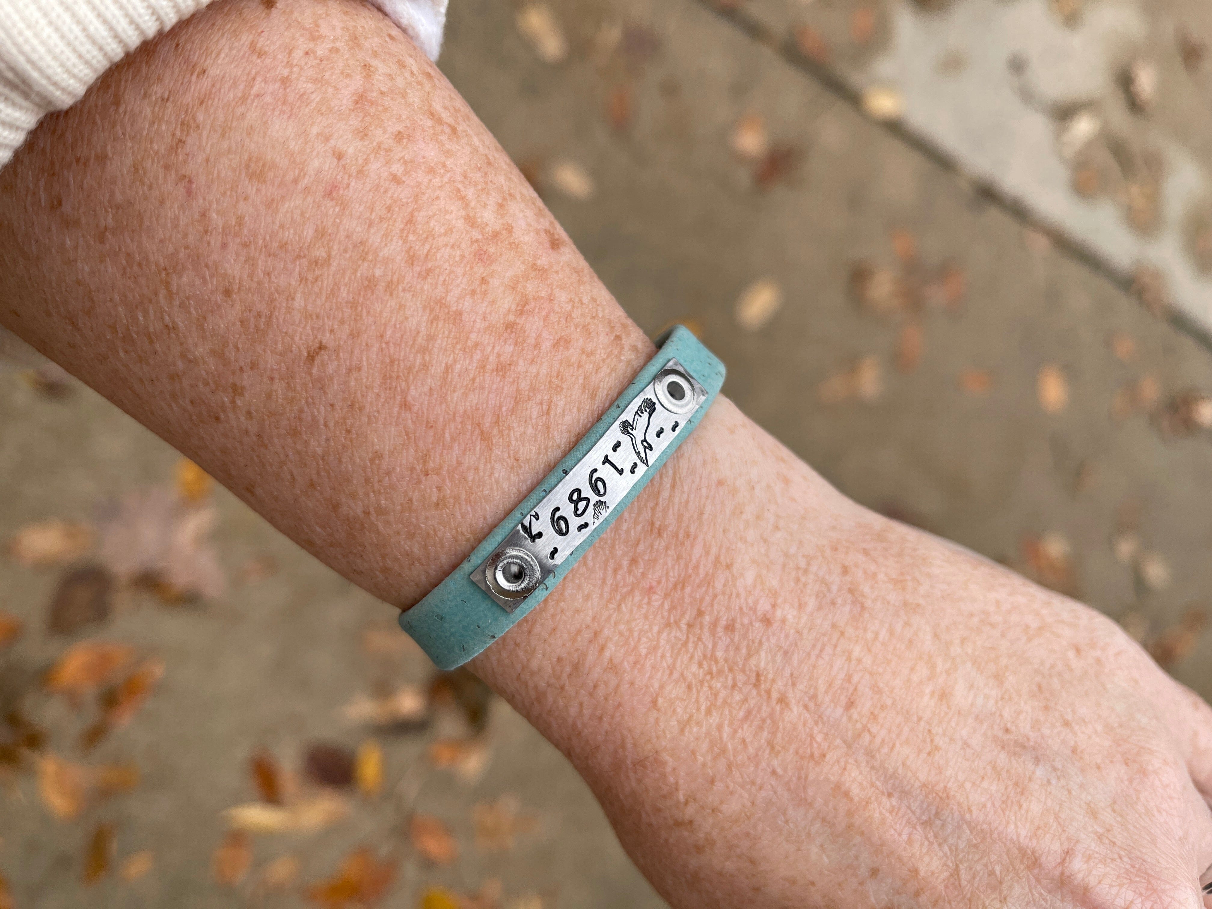 STACK SET | 1989 Sky Blue Cork | Skinny Set Bracelets | Womens Skinny Bracelets Create Hope Cuffs