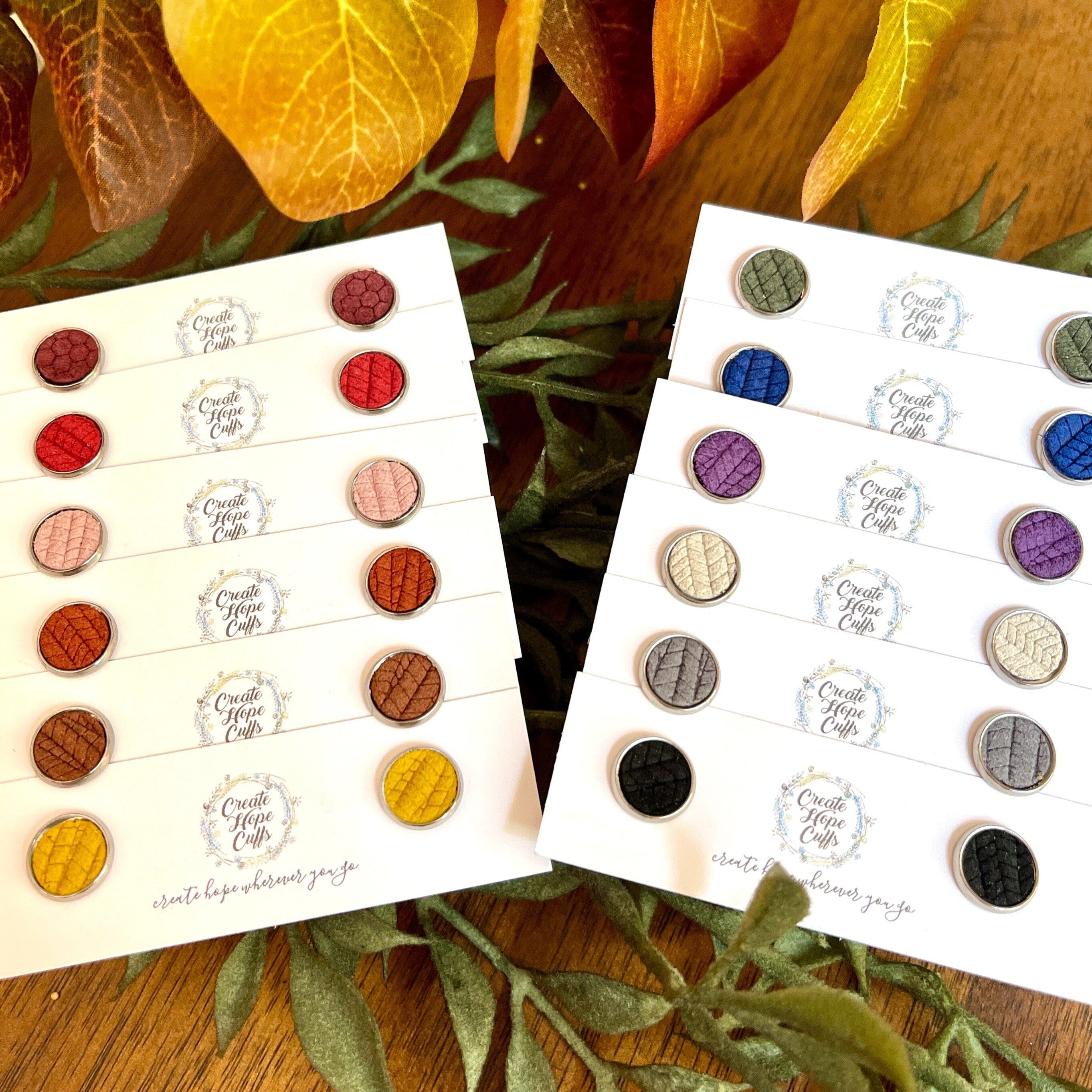Textured STUD | 10mm | 12 Colors | Leather Earrings, Hypoallergenic Leather Earrings Create Hope Cuffs