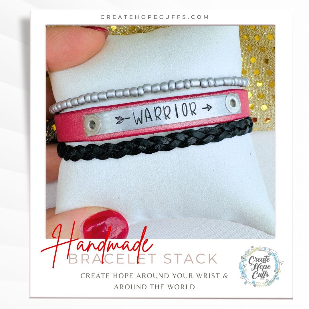 WARRIOR Stack | Skinny Leather Set | 3 pieces | Bracelets | Womens Skinny Bracelets Create Hope Cuffs