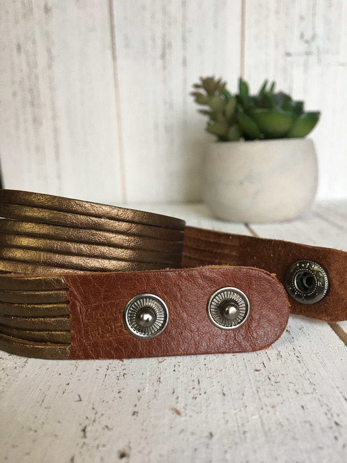 4 Phrases | Angel Wing Bronze Double Leather Wrap Bracelet | Adjustable Leather Wrap Create Hope Cuffs