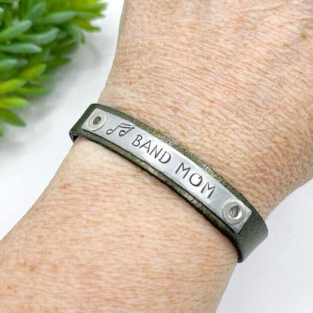 BAND MOM | Metallic Bronze Leather | Skinny Bracelet | Adjustable Skinny Bracelets Create Hope Cuffs