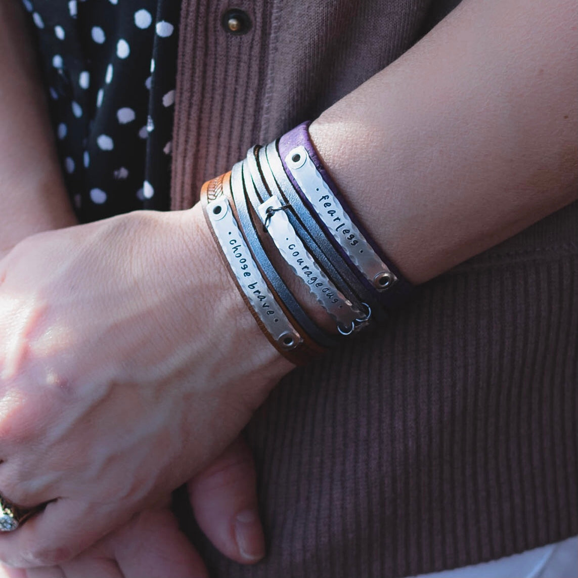 BE STILL & KNOW Mini Wrap | 13 Colors | Leather Bracelet | Women | Adjustable Leather Wrap Create Hope Cuffs 