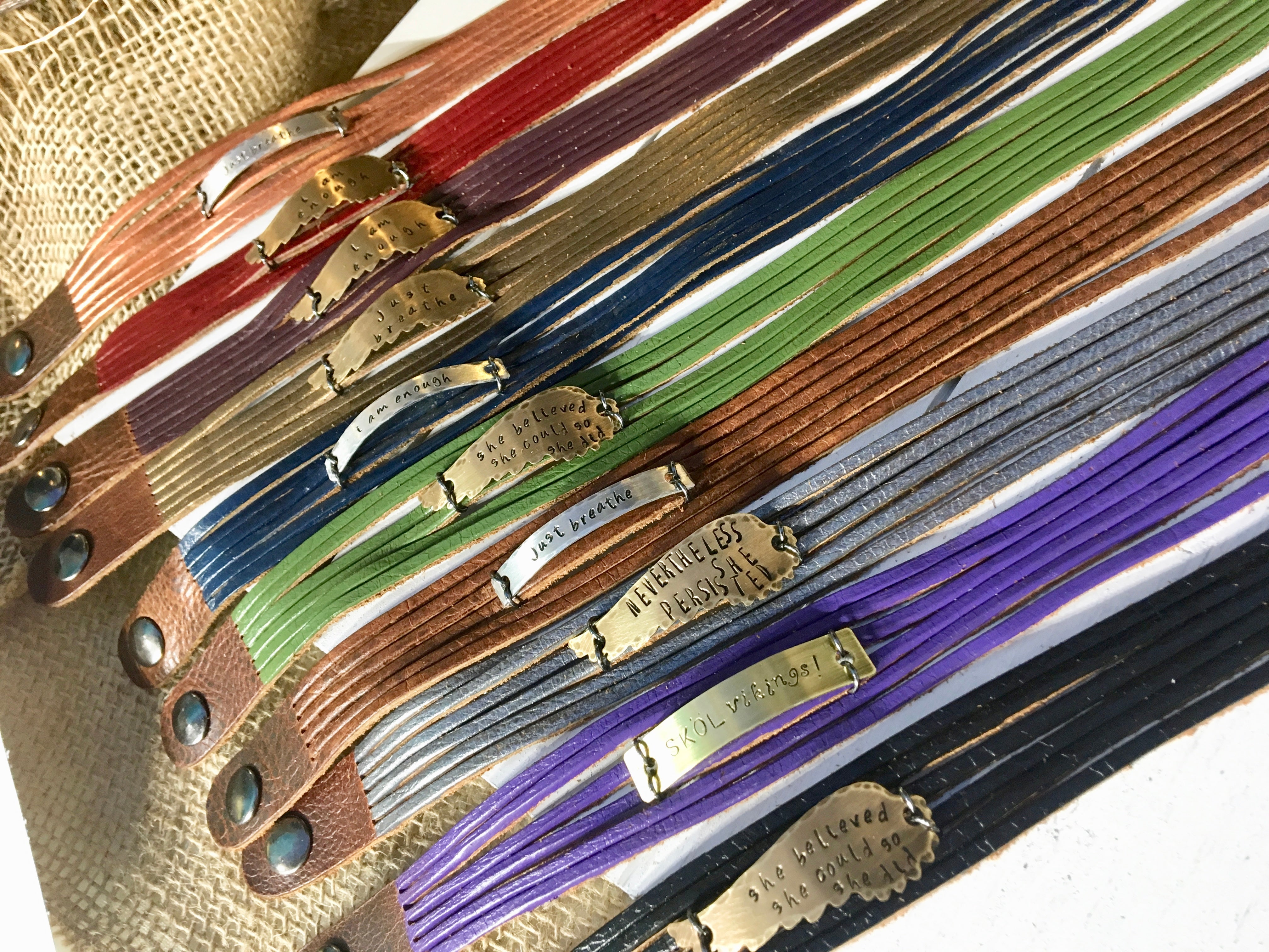 Build-A-WRAP Bracelet | Personalized | Double Wrap Leather | Womens | Adjustable Leather Wrap Create Hope Cuffs