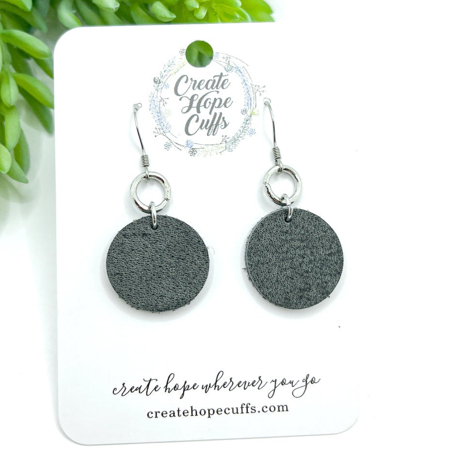 Charcoal Grey MiNi Wrap Personalized Leather Bracelet | Women Teens | Adjustable Leather Wrap Create Hope Cuffs