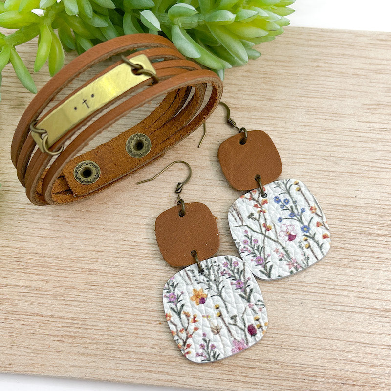 Ginger Spice MiNi Wrap Personalized Leather Bracelet | Women Teens | Adjustable Leather Wrap Create Hope Cuffs