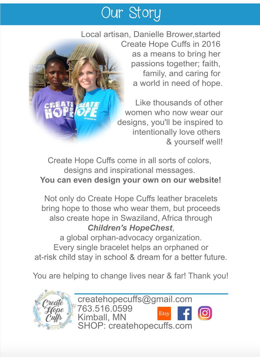 GOD IS WITHIN HER Leather Wrap & Bronze Bracelet, 11 color options, adjustable Leather Wrap Create Hope Cuffs