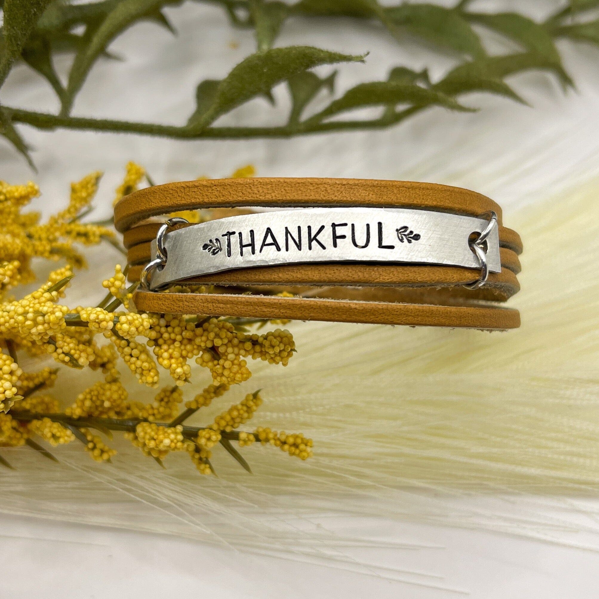 New! Camel Brown MiNi Wrap | 10 Phrases | Leather Bracelet | Women Teens | Adjustable Leather Wrap Create Hope Cuffs