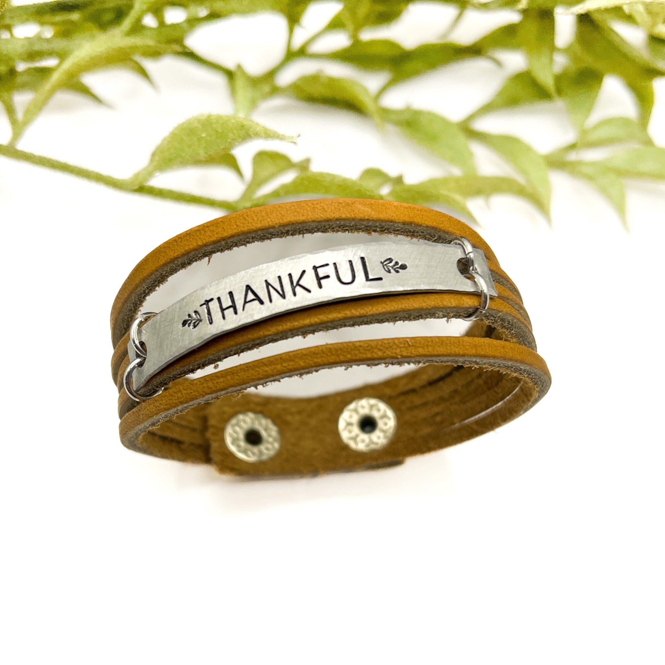 New! Camel Brown MiNi Wrap | 10 Phrases | Leather Bracelet | Women Teens | Adjustable Leather Wrap Create Hope Cuffs 