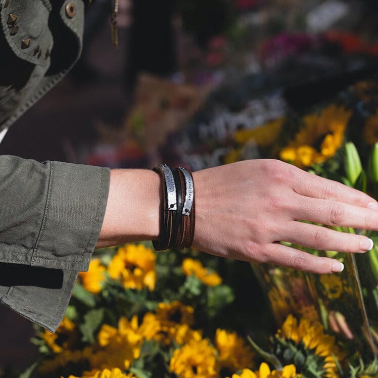 New! Camel Brown MiNi Wrap | 10 Phrases | Leather Bracelet | Women Teens | Adjustable Leather Wrap Create Hope Cuffs