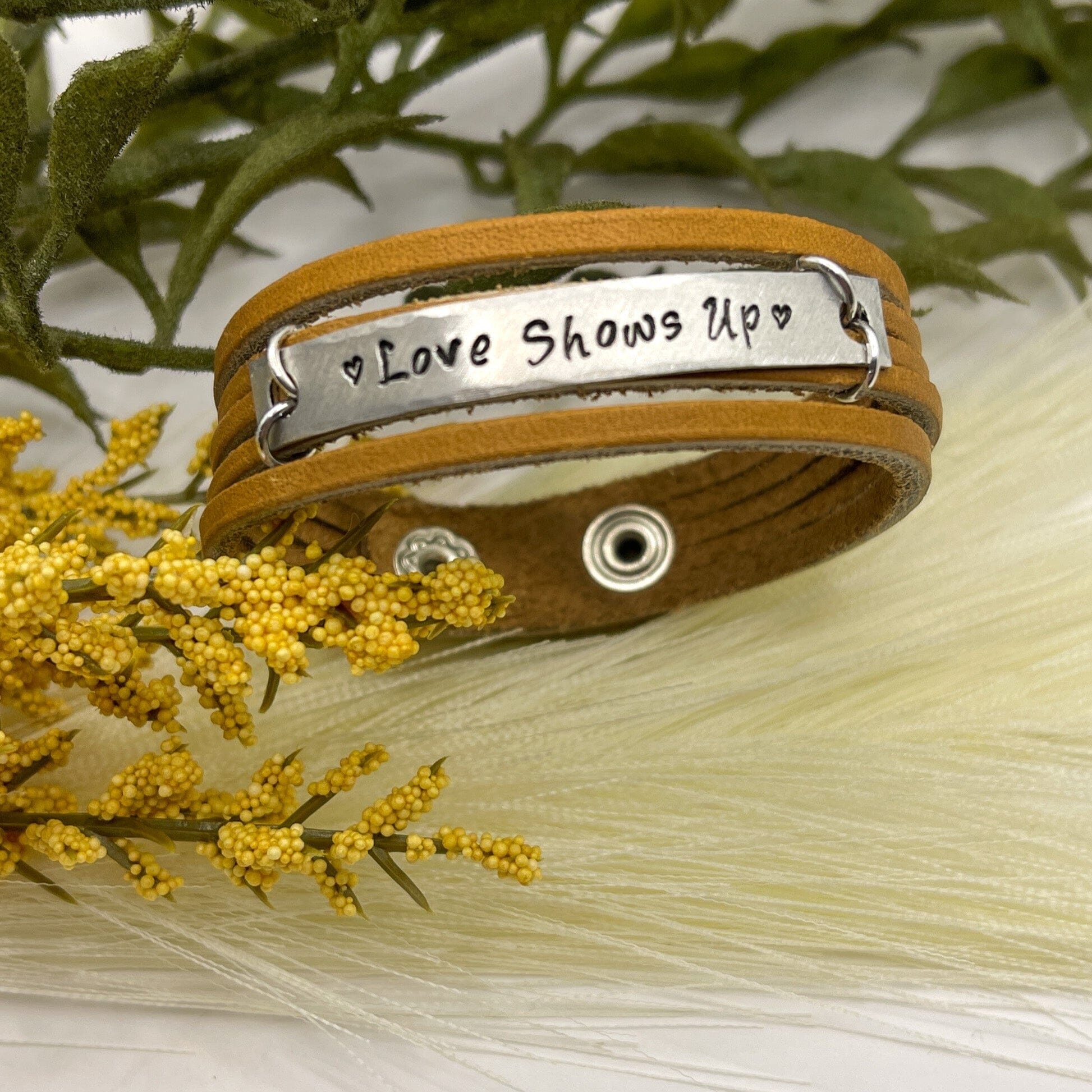 New! Camel Brown MiNi Wrap | 10 Phrases | Leather Bracelet | Women Teens | Adjustable Leather Wrap Create Hope Cuffs