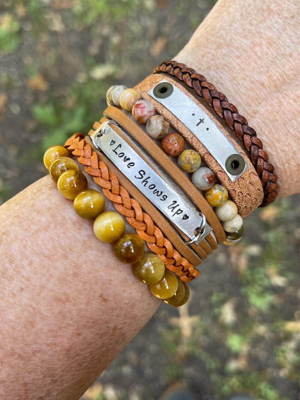 New! Camel Brown MiNi Wrap | 10 Phrases | Leather Bracelet | Women Teens | Adjustable Leather Wrap Create Hope Cuffs