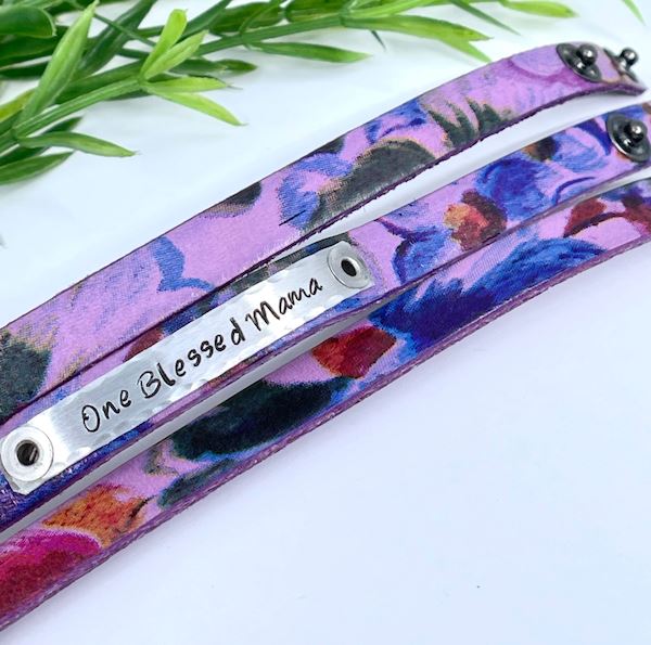 New! Rose Watercolor Leather | 14 Phrases | Skinny Bracelet | Adjustable Skinny Bracelets Create Hope Cuffs