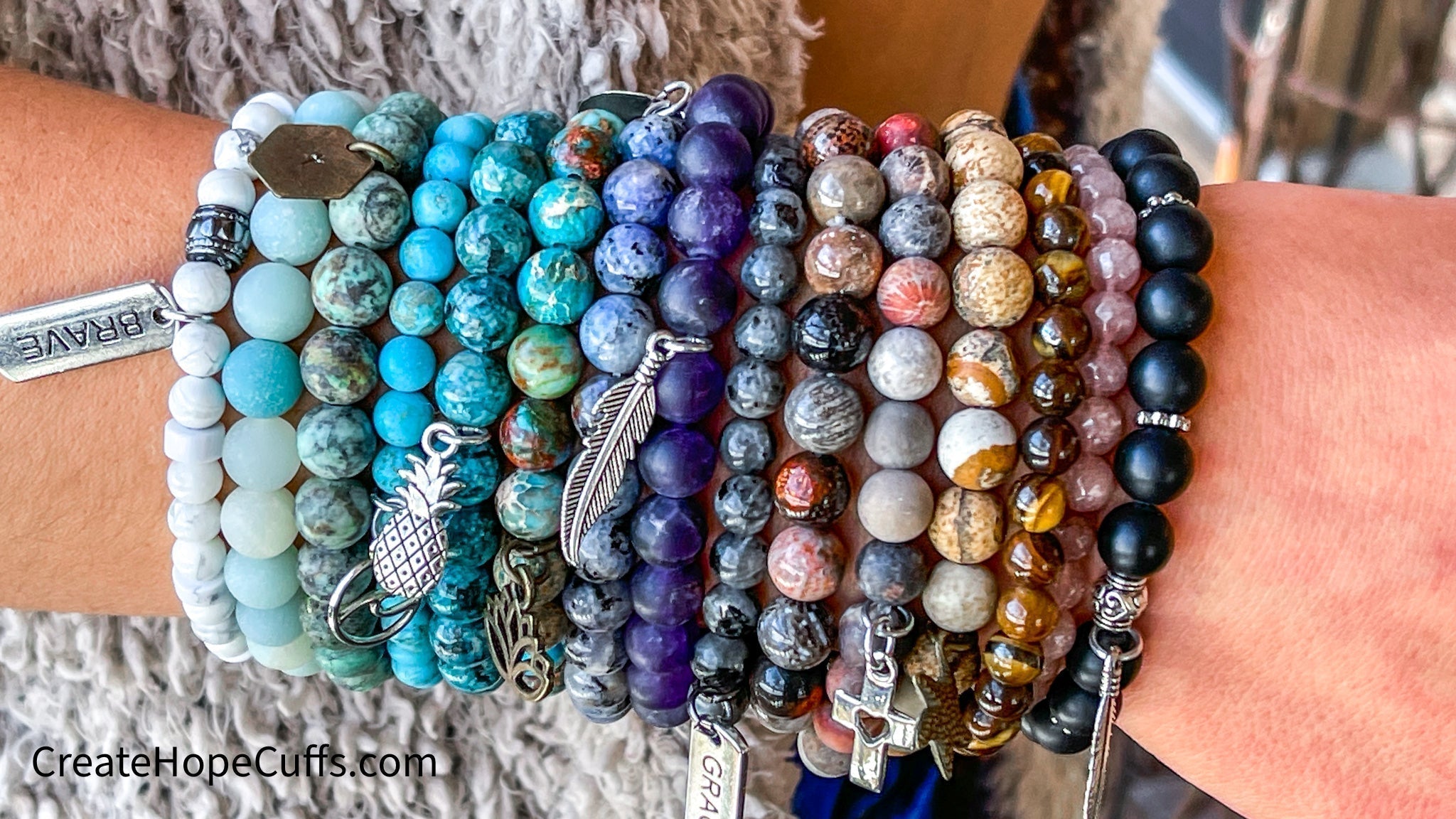 New Teal | 7 Phrases | Leather Skinny Bracelet | Adjustable Skinny Bracelets Create Hope Cuffs