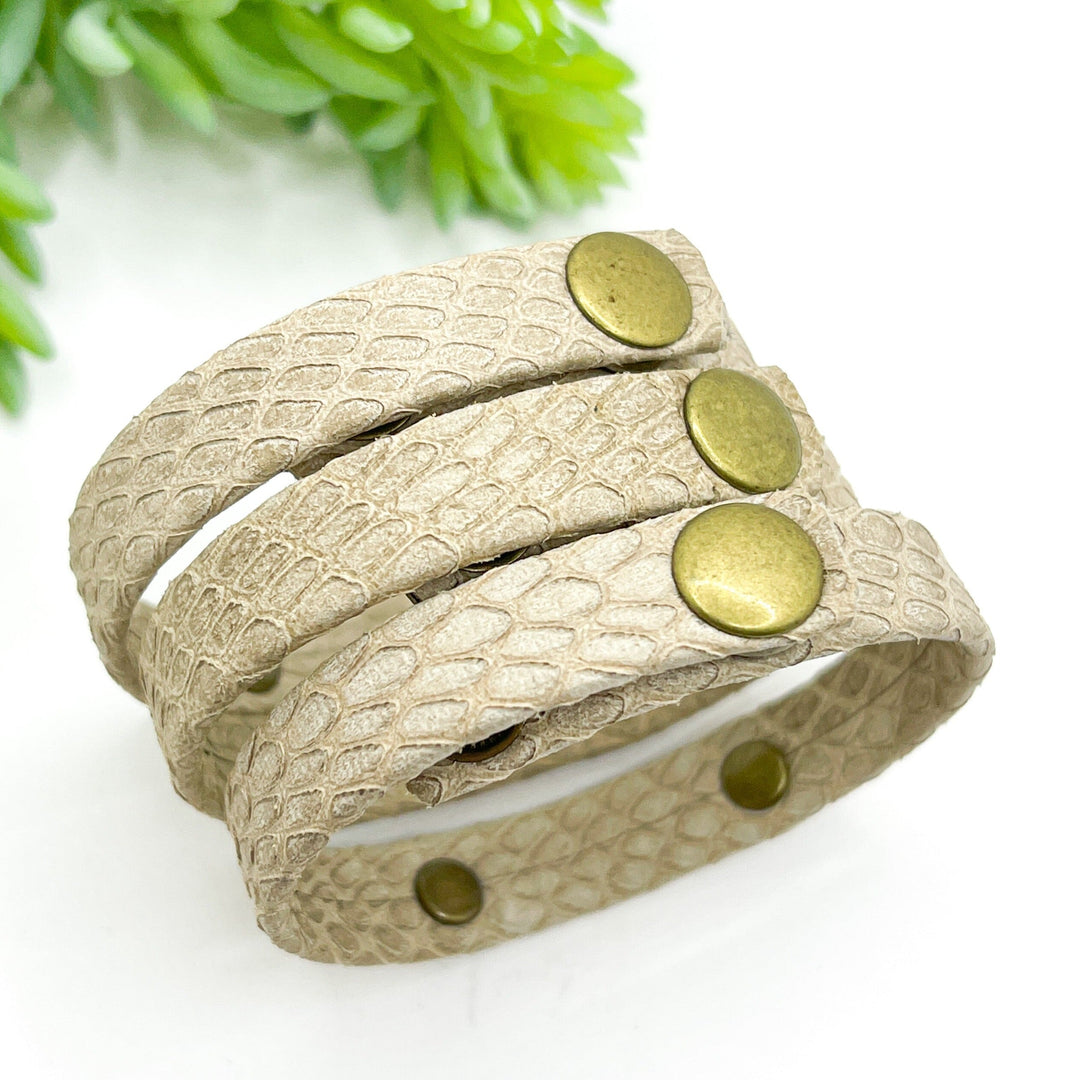 Nordic Beige | 5 Phrases | Leather Skinny Bracelet | Adjustable Skinny Bracelets Create Hope Cuffs