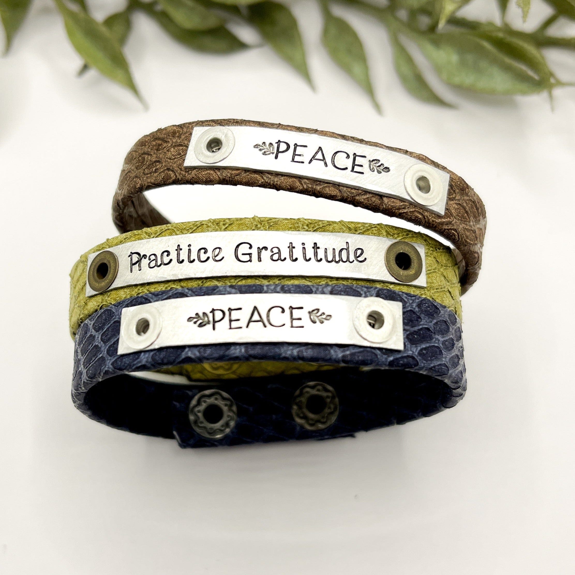 Nordic Leather | 4 Colors | 4 Phrases | Skinny Bracelet | Adjustable Skinny Bracelets Create Hope Cuffs