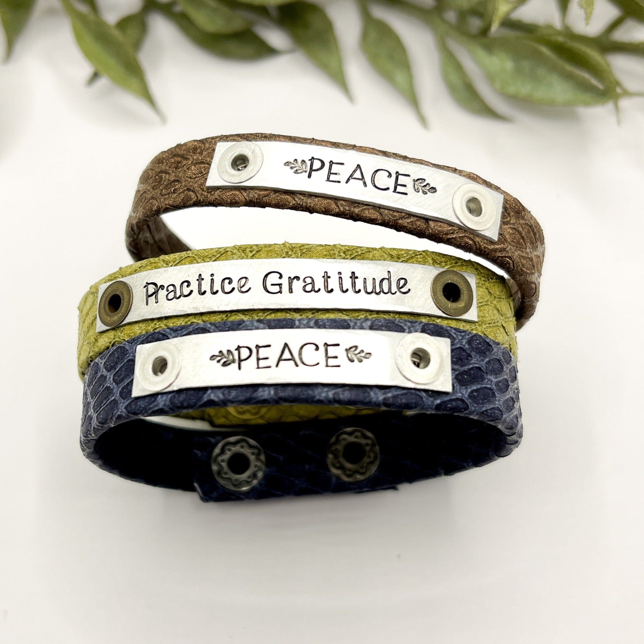 Nordic Leather | 4 Colors | 4 Phrases | Skinny Bracelet | Adjustable Skinny Bracelets Create Hope Cuffs 