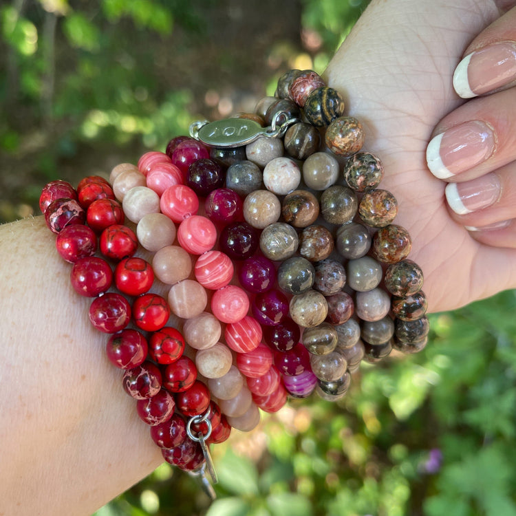 Red Turquoise Bead Bracelet | 8mm | Semi Colon | Natural Stone | Womens Bracelets Create Hope Cuffs