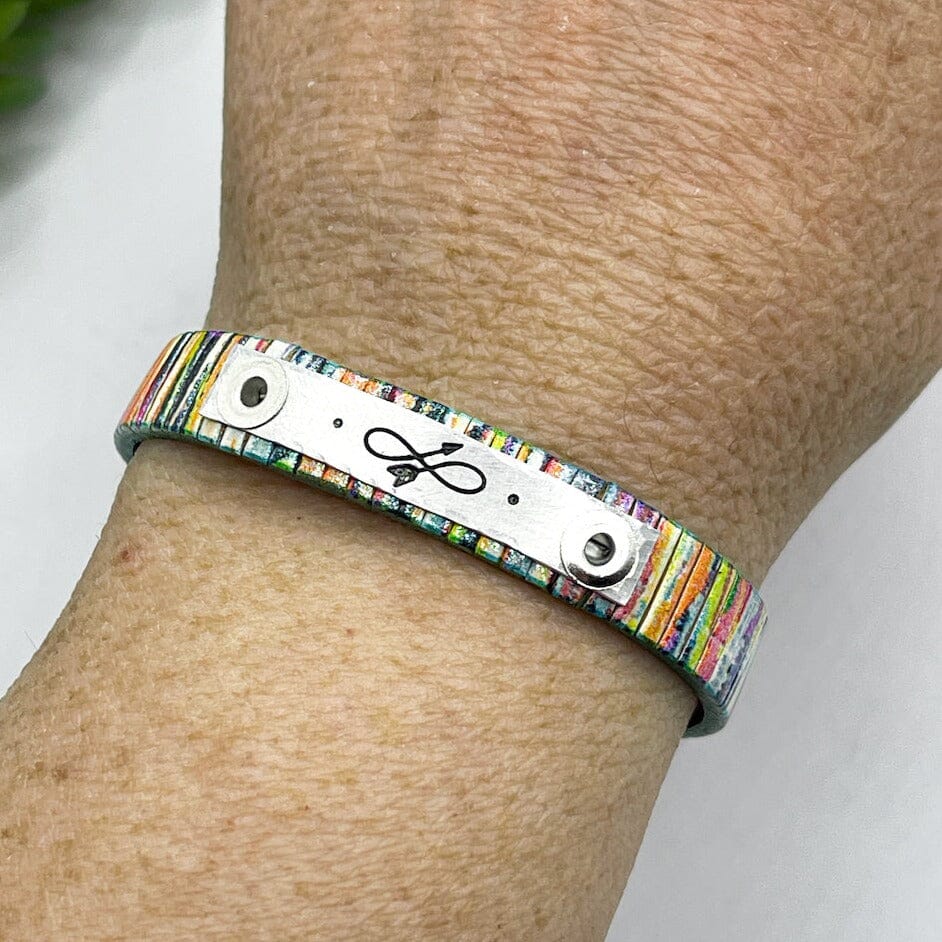 Shimmer Seashell | Infinity Arrow | Leather Skinny Bracelet | Adjustable Skinny Bracelets Create Hope Cuffs