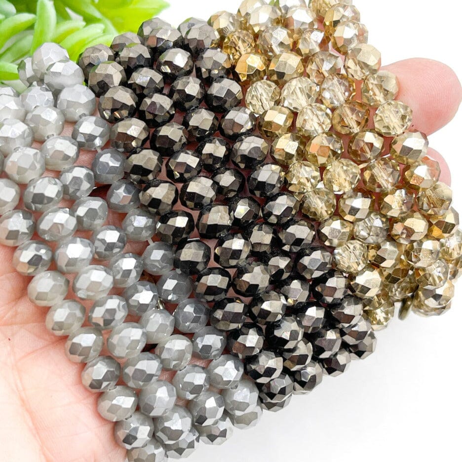 Faceted Gemstone Bracelet, Faceted Beads Bracelet, Stretchy Crystal Bracelet,  Wholesale Bracelet, 8mm, for Her Gift 
