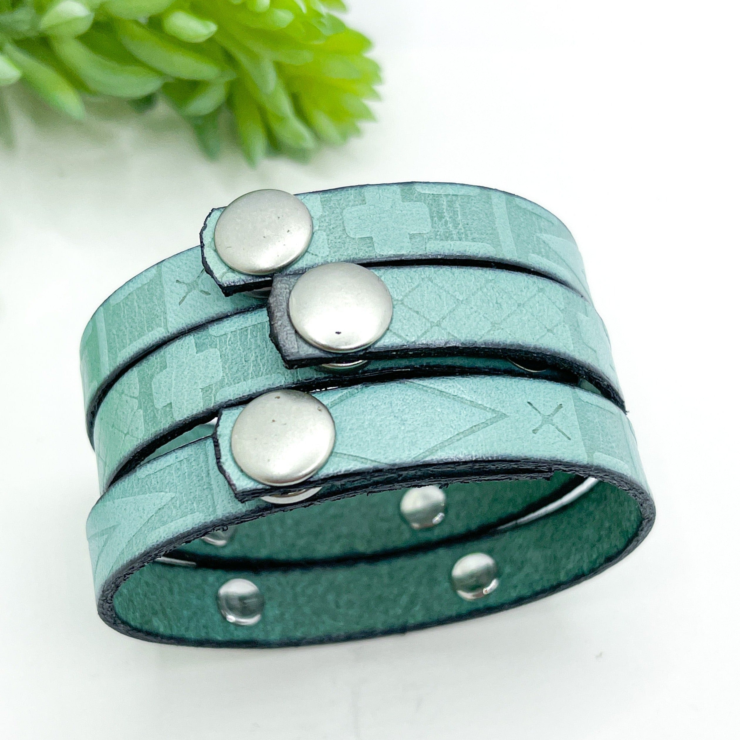 Tucson Turquoise | 5 Phrases | Leather Skinny Bracelet | Adjustable Skinny Bracelets Create Hope Cuffs