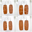 (Wholesale) Classic Brown Crocodile Leather Bar Earrings | Stacked | Hypoallergenic | Women
