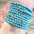 (Wholesale) Matte Blue Wave Turquoise | Gemstone Bead Bracelets | 6mm Stone | Women