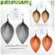 (Wholesale) Metallic Leather Boho PETITE Petal Earrings | 3 colors |  2" drop | Essential Oil Diffusers