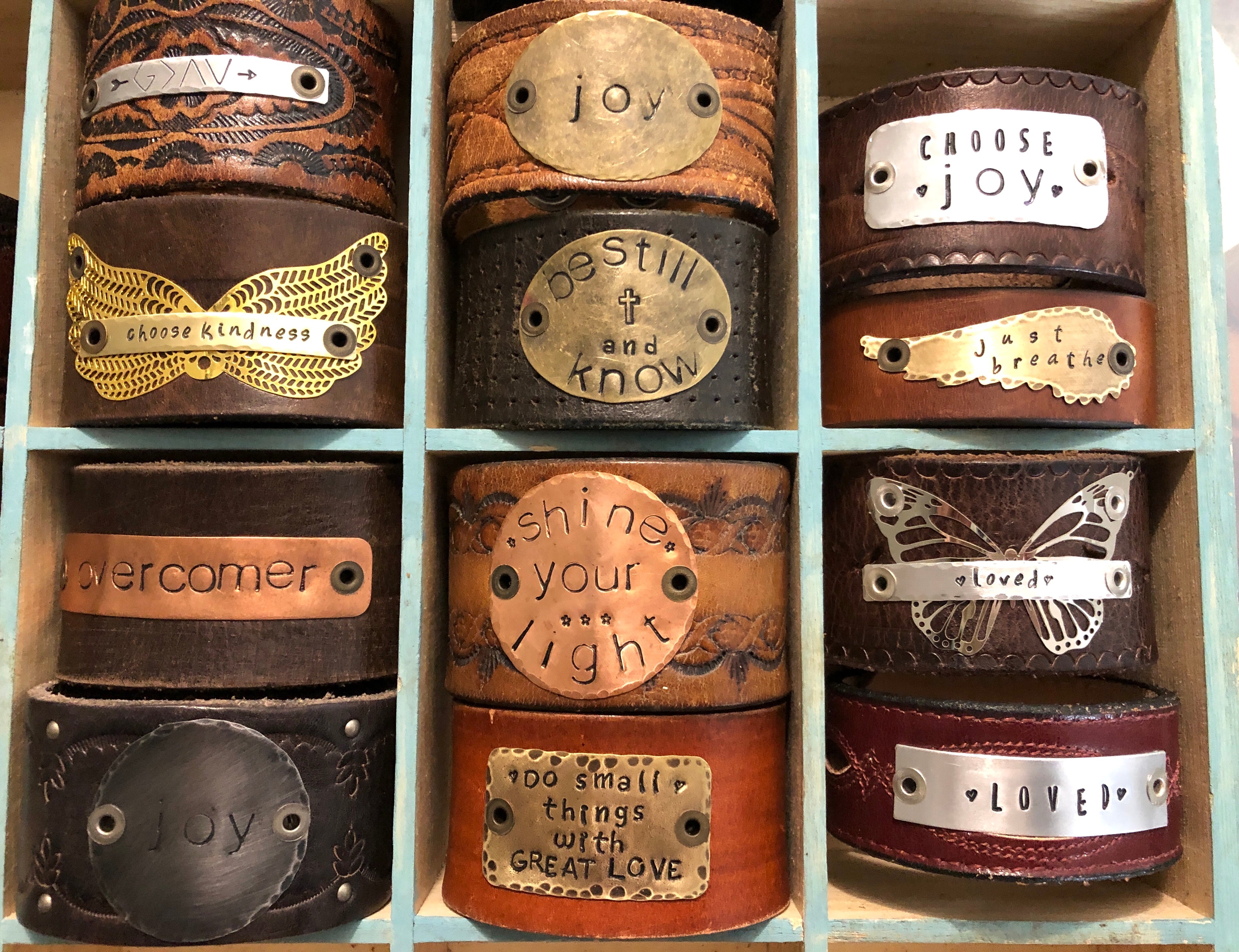 ONE OF A KIND ~ OOAK ~ UPCYCLED LEATHER CUFFS