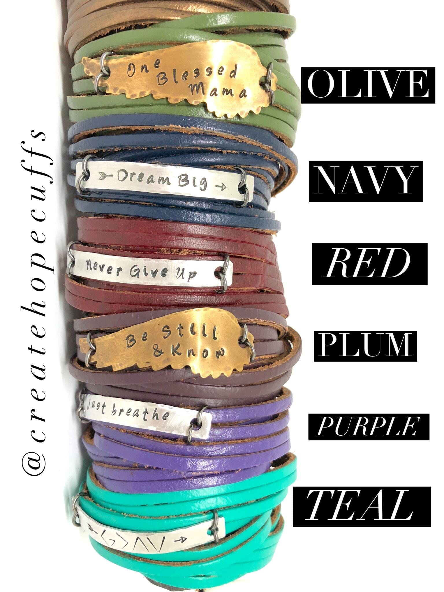 Anagram wrap leather bracelet