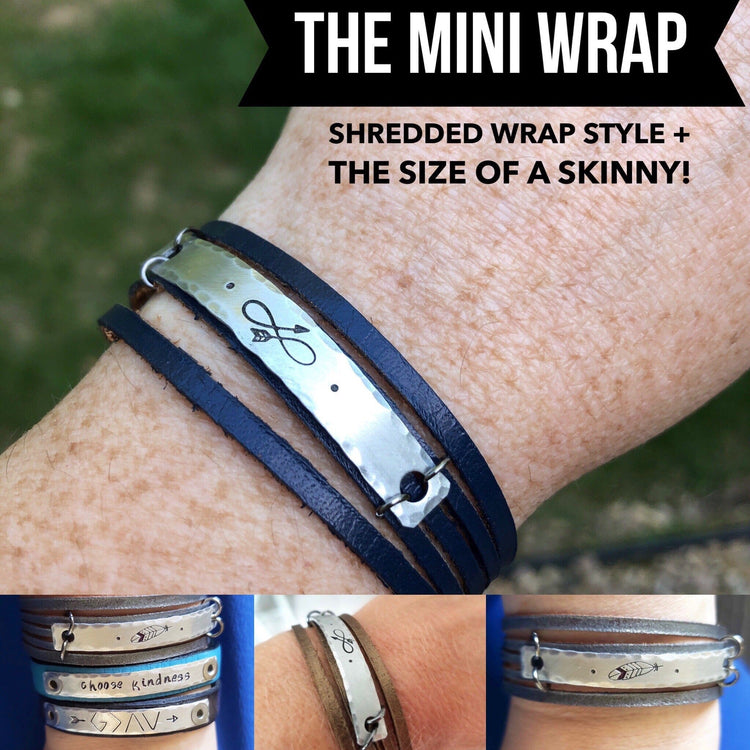 2024 WORD OF THE YEAR MiNi Wrap Leather Bracelet | Personalized | Adjustable Leather Wrap Create Hope Cuffs 