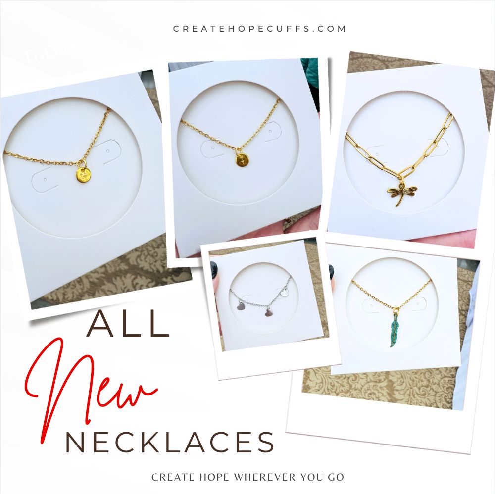 2025 DAY ONE | HOLI-DAILY |New! 2mm Hope Necklace | 18K Gold Plated | Choose Pendant | 18" Women Necklace (Copy) Create Hope Cuffs 