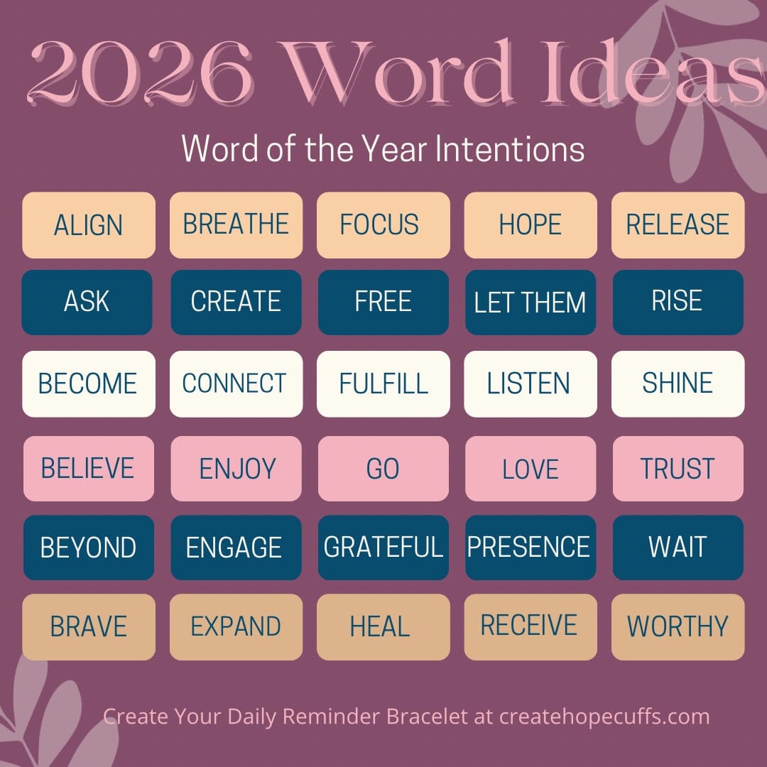 2026 WORD OF THE YEAR MiNi Wrap Leather Bracelet | Personalized | Adjustable Leather Wrap Create Hope Cuffs 