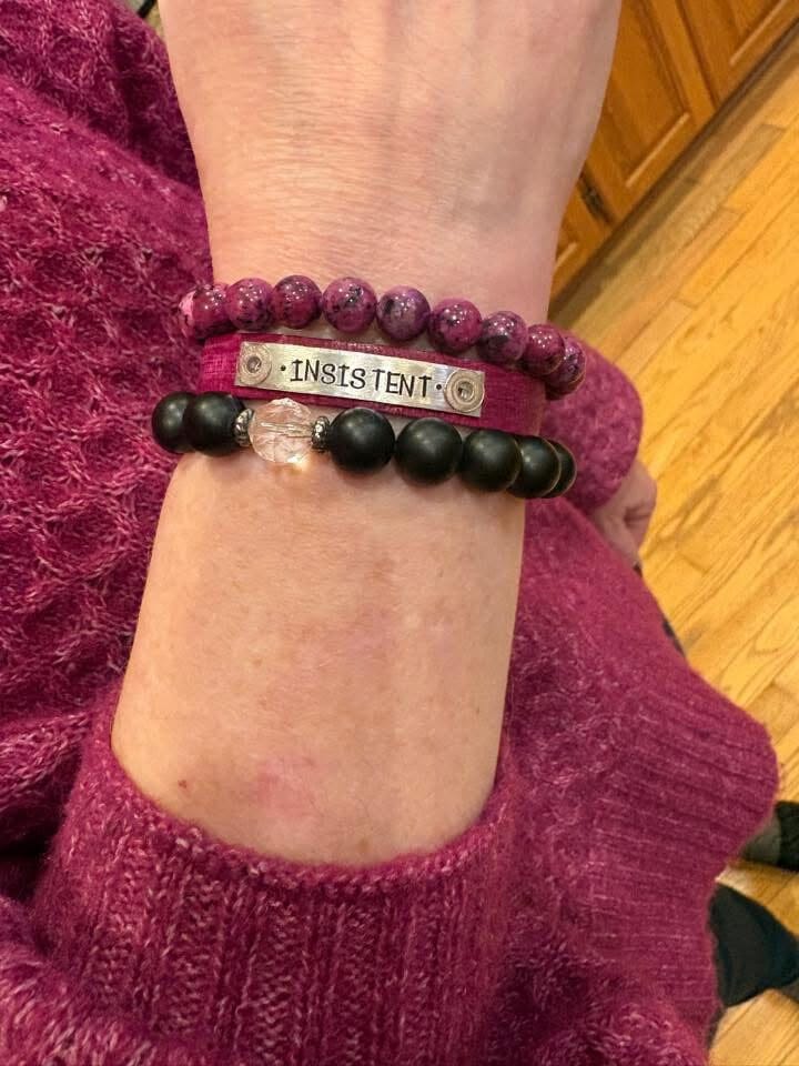 2026 WORD OF THE YEAR Skinny Genuine Leather Bracelet | Womens Teens | Adjustable Skinny Bracelets Create Hope Cuffs 