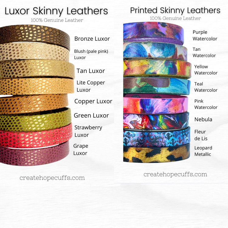 2026 WORD OF THE YEAR Skinny Genuine Leather Bracelet | Womens Teens | Adjustable Skinny Bracelets Create Hope Cuffs 