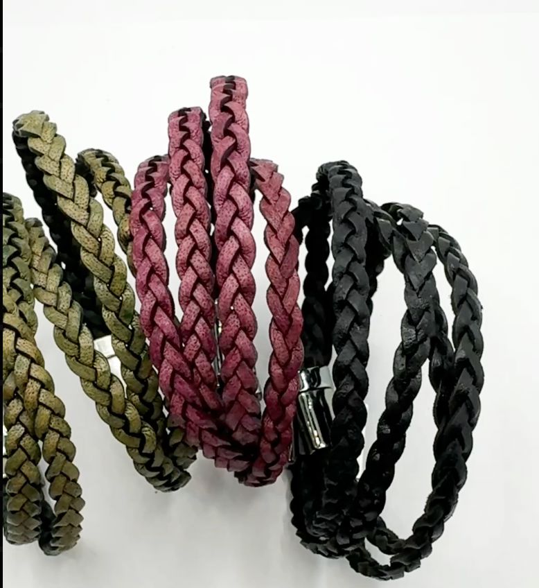 5mm FLAT Braided Leather Bracelets | SET A | 8 colors | Magnetic Closure | Unisex Bracelets Create Hope Cuffs 