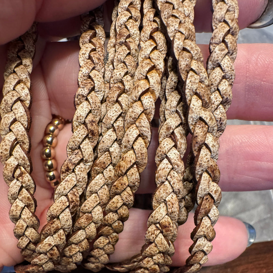 5mm FLAT Braided Leather Bracelets | SET A | 8 colors | Magnetic Closure | Unisex Bracelets Create Hope Cuffs English Tea (Tan) Small (wrist 5.5-6.0") 