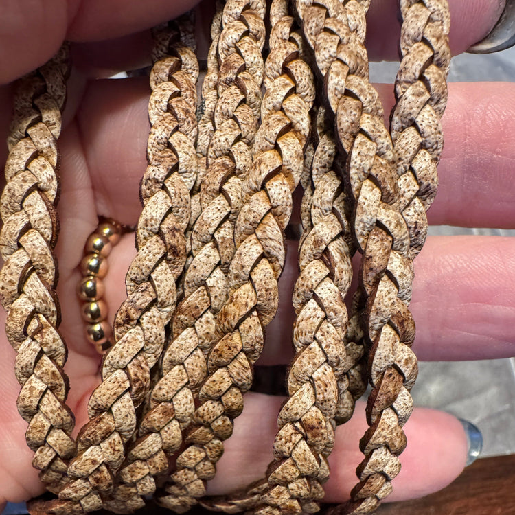 5mm FLAT Braided Leather Bracelets | SET A | 8 colors | Magnetic Closure | Unisex Bracelets Create Hope Cuffs English Tea (Tan) Small (wrist 5.5-6.0") 