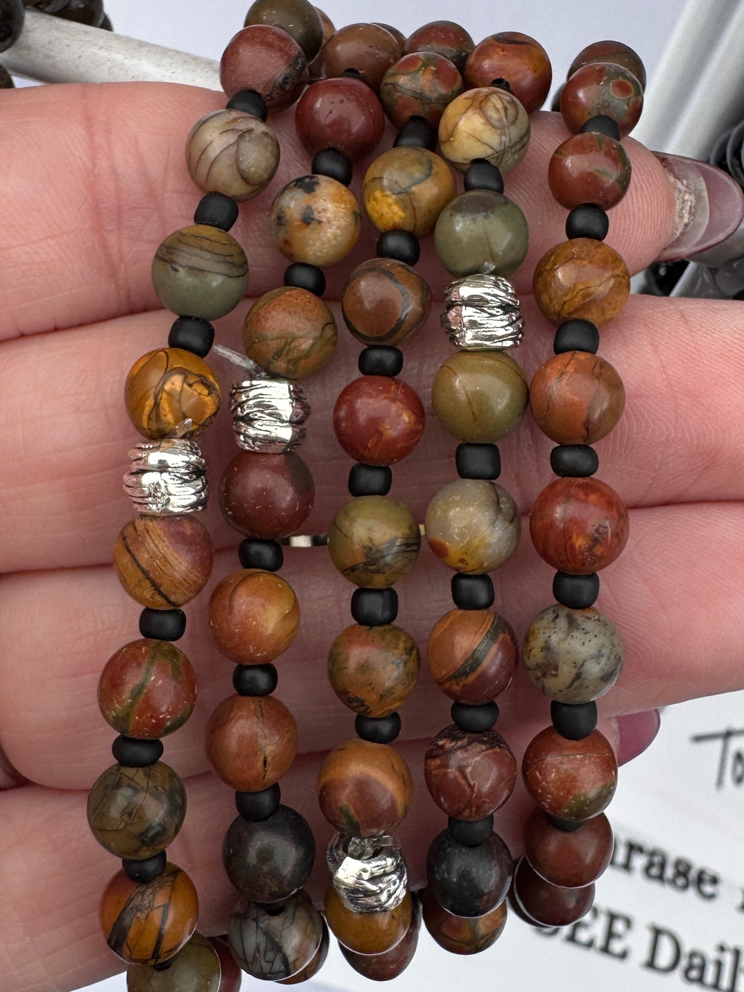 Picasso Jasper Mix | Gemstone Bead Bracelets | 6mm Beads | Women