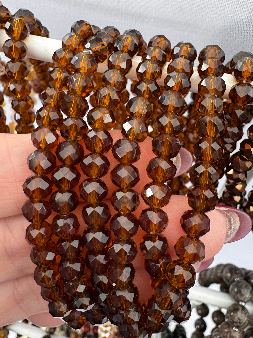 Faceted Crystal Beads | 7 COLORS | Glass Bead Bracelets | 6mm Beads | Women