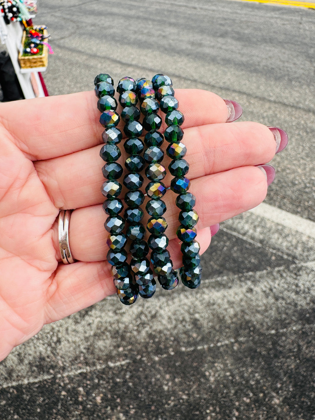 Faceted Crystal Beads | 7 COLORS | Glass Bead Bracelets | 6mm Beads | Women